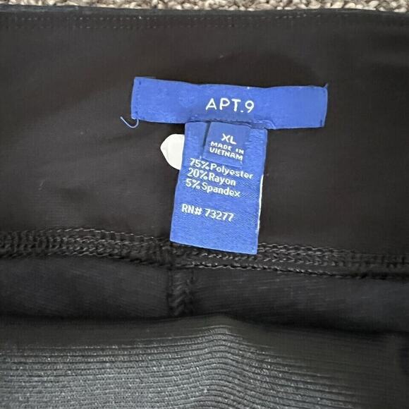 Womens APT 9 Navy Mid Rise Leggings Size Large Large Waist Band - Picture 8 of 11